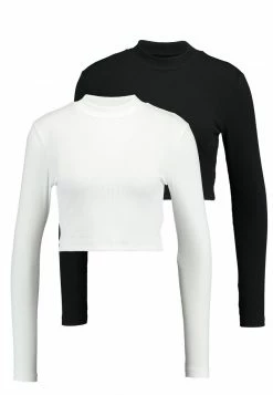 Even&Odd Damen 2 PACK - Langarmshirt - White/black