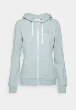 Even&Odd Damen Sweatjacke - Mottled Light Green