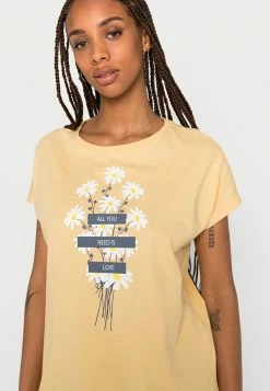 Even&Odd Damen T-Shirt Print - Yellow -Even&Odd Verkäufe 7cbf590e41dd49f3bceda4559b82c862