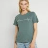 Even&Odd Damen T-Shirt Print - Green -Even&Odd Verkäufe 8450b948260447988a113e6df48ffb80