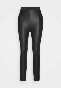 Even&Odd Damen PU LEGGINGS WITH PUNTO INSERTS - Leggings - Hosen - Black -Even&Odd Verkäufe 863ccf5d3d864f4abe1147d1205a54e0