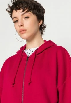 Even&Odd Damen OVERSIZED HOODED ZIP JACKET - Sweatjacke - Red -Even&Odd Verkäufe 88e97fc3f1254f68b39dbf465c7d743d