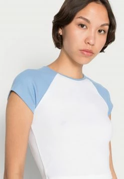 Even&Odd T-Shirt Basic - White Light Blue | Damen -Even&Odd Verkäufe 894f7a5a46bc4f818d4056d034845050