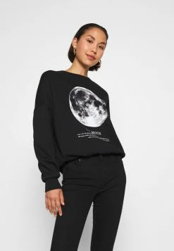 Even&Odd Damen Printed Oversized Sweatshirt - Sweatshirt - Black