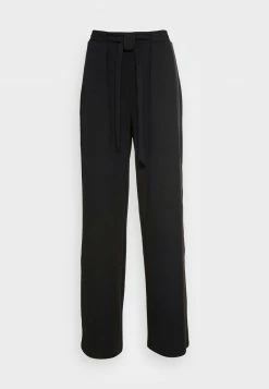 Even&Odd BELT DETAIL WIDE LEG PANTS - Stoffhose - Black | Damen -Even&Odd Verkäufe 8db4dc9593744c85bd2078434f652a50