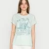 Even&Odd T-Shirt Print - Light Green | Damen