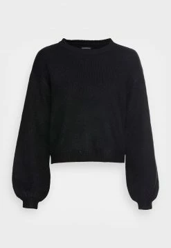 Even&Odd Damen BALLOON SLEEVE JUMPER - Strickpullover - Black -Even&Odd Verkäufe 947eb77517d643edbfdd43e171873a55