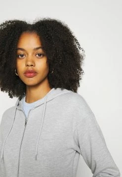 Even&Odd Damen BASIC HOODIE JACKET WITH POCKETS - Kapuzenpullover - Mottled Light Grey -Even&Odd Verkäufe 97862aa8331941da8f160833a74f85c4