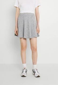 Even&Odd Damen Flared Mini Knitted Skirt - Minirock - Mottled Grey