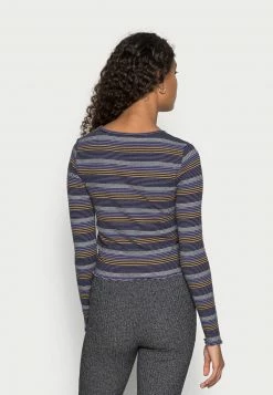 Even&Odd Damen CROPPED CREWNECK LONG SLEEVE - Langarmshirt - Blue -Even&Odd Verkäufe 998a52ff8a994b3588c520ff31ac9842