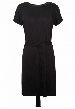 Even&Odd Damen BASIC Short Sleeves Mini Belted Dress - Jerseykleid - Black/black -Even&Odd Verkäufe 9fc626ec4d334daa964130a1188ad1db