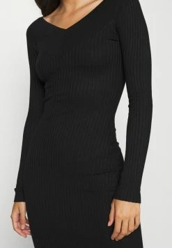 Even&Odd Damen KNIT V NECK MIDI BODYCON DRESS - Etuikleid - Black -Even&Odd Verkäufe a04183ccb4694298956168b49a5be12e