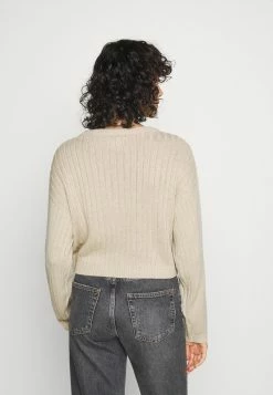 Even&Odd CROPPED LOOSE CABLE JUMPER - Strickpullover - Sand | Damen -Even&Odd Verkäufe a6fd28bbf652484b8269254f0fa3a535