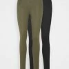 Even&Odd Damen 2 PACK - Leggings - Hosen - Black Olive