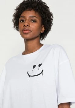 Even&Odd Damen LIZ KEEP SMILING DIASY BACK PRINT TEE - T-Shirt Print - White -Even&Odd Verkäufe a998c0b5fd6a41d59f562db00a508882