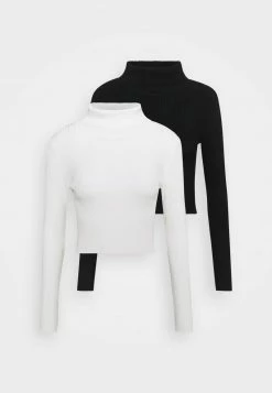 Even&Odd Damen CROPPED TURTLE NECK 2 PACK - Strickpullover - Black/ White -Even&Odd Verkäufe ab80f7e617654e94a6ec0dc086796d5b