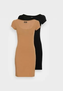 Even&Odd Damen 2 PACK - Jerseykleid - Black/brown -Even&Odd Verkäufe b53e61e65ee34ea39929fb1d18f245dd
