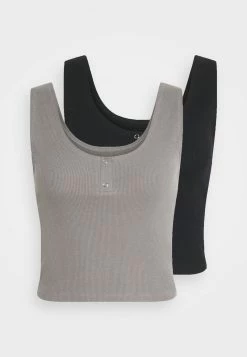 Even&Odd Damen 2 PACK - Top - Black/grey -Even&Odd Verkäufe b749c658c279457aafe6c435f906015f