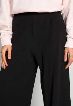 Even&Odd Damen Basic Wide Leg Trousers - Stoffhose - Black -Even&Odd Verkäufe b797fa54473e444d99f481611ee1b263