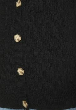 Even&Odd Damen MID LENGTH BUTTON DOWN - Strickjacke - Black -Even&Odd Verkäufe bd4351a1e795446aabeaa5f21cd097df