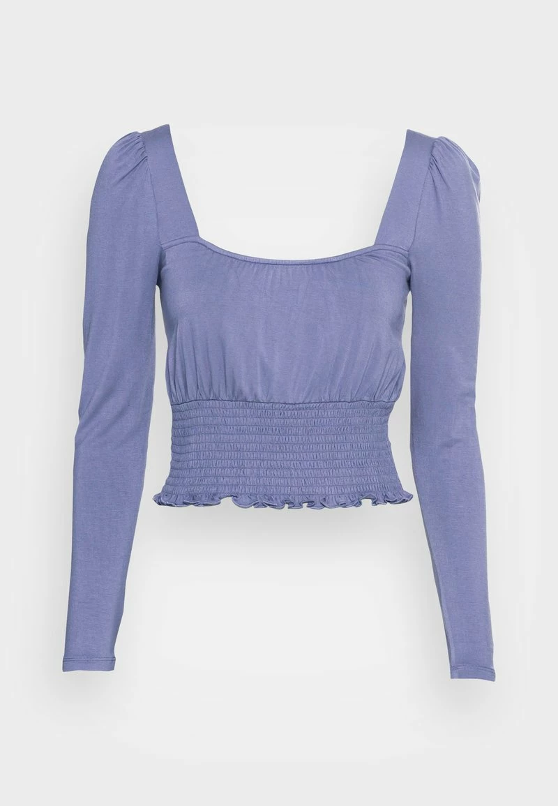 Even&Odd Damen SHIRRING DETAIL LONG SLEEVE CROP WITH GATHER - Langarmshirt - Blue 6 Even&Odd Damen SHIRRING DETAIL LONG SLEEVE CROP WITH GATHER - Langarmshirt - Blue – Bild 4