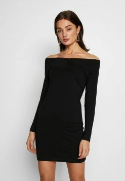 Even&Odd Damen BASIC - OFF-SHOULDER MINI LONG SLEEVES DRESS - Etuikleid - Black