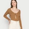 Even&Odd Damen Langarmshirt - Brown 2 Even&Odd Damen Langarmshirt - Brown -Even&Odd Verkäufe c13ebf2ecad343e294c365d1e2b51ba9