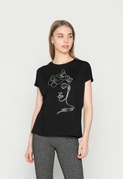 Even&Odd Damen T-Shirt Print - Black