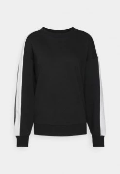 Even&Odd Damen OVERSIZED SWEATSHIRT WITH STRIPE - Sweatshirt - Black -Even&Odd Verkäufe c375d1b5842b478d860562fee27ff904