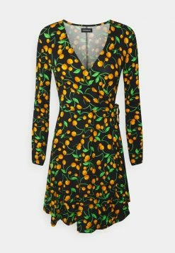 Even&Odd Damen Jerseykleid - Black/orange -Even&Odd Verkäufe c3f64943e3f54cef8704ab5c763b2633