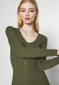 Even&Odd Ribbed Button Through Mini Dress - Strickkleid - Green | Damen -Even&Odd Verkäufe c634473fe66a4f31bc7904c5bd9fe354