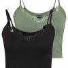 Even&Odd Damen 2 PACK - Top - Green/black -Even&Odd Verkäufe c7c7878fb7934361a1b846b2d027b493