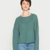 Even&Odd Damen OVERSIZE CROPPED ROLLED EDGE JUMPER - Strickpullover - Green -Even&Odd Verkäufe d02eefd20617474e9d6e3ba0f99cd32b