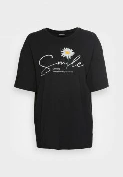 Even&Odd Damen LIZ SMILE DAISY TEE - T-Shirt Print - Black 10 Even&Odd Damen LIZ SMILE DAISY TEE - T-Shirt Print - Black -Even&Odd Verkäufe d4318da152654505b28bbe3ddfe6964c