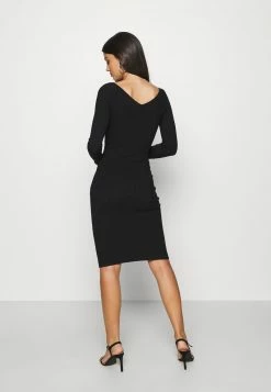 Even&Odd Damen KNIT V NECK MIDI BODYCON DRESS - Etuikleid - Black -Even&Odd Verkäufe d7862015ee3f47a9acd606643f06005b