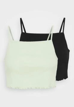 Even&Odd Damen 2 PACK - Top - Black/green -Even&Odd Verkäufe d78b446f31914bd3be0be457b3b2e19b