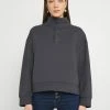 Even&Odd Damen OVERSIZED POPPER HIGH NECK - Sweatshirt - Grey