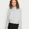 Even&Odd Damen CROPPED WITH HALF ZIP COLLAR - Sweatshirt - Mottled Light Grey 2 Even&Odd Damen CROPPED WITH HALF ZIP COLLAR - Sweatshirt - Mottled Light Grey -Even&Odd Verkäufe d961f0e5ab1a4da2a5c3a46b941ccd08