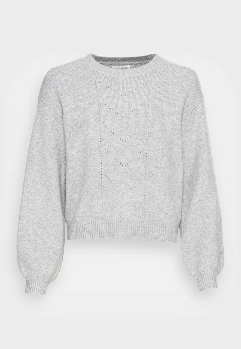 Even&Odd Damen POINTELLE CREW NECK JUMPER - Strickpullover - Mottled Light Grey 6 Even&Odd Damen POINTELLE CREW NECK JUMPER - Strickpullover - Mottled Light Grey – Bild 4