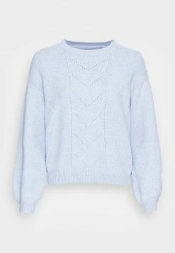 Even&Odd POINTELLE CREW NECK JUMPER - Strickpullover - Mottled Light Blue | Damen -Even&Odd Verkäufe dfa64533847d4024acbd807d2f49a139