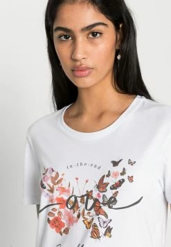 Even&Odd Damen T-Shirt Print - White -Even&Odd Verkäufe e2bc31f2ede44890903de3c30815b5c5