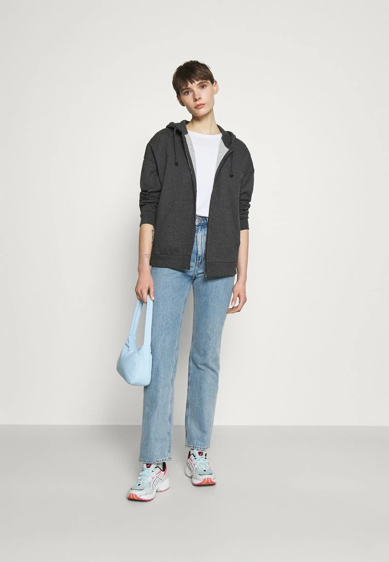 Even&Odd Damen OVERSIZED HOODED ZIP JACKET - Sweatjacke - Mottled Dark Grey 4 Even&Odd Damen OVERSIZED HOODED ZIP JACKET - Sweatjacke - Mottled Dark Grey – Bild 2