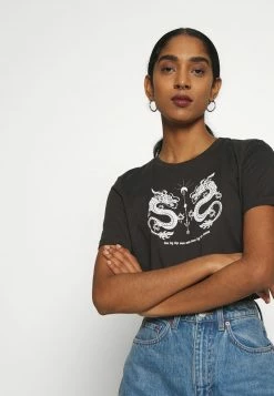 Even&Odd HATTIE MIRRORED DRAGONS TEE - T-Shirt Print - 801 - Anthracite | Damen -Even&Odd Verkäufe e4d8e6a0a32b46dc8522170e57d7757f
