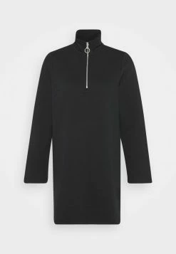 Even&Odd SWEAT HIGH NECK MINI DRESS WITH HALF ZIP THROUGH - Freizeitkleid - Black | Damen -Even&Odd Verkäufe e5a628b3b5ba4ee1adb81a786c8328c5