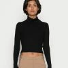 Even&Odd Damen CROPPED TURTLE NECK 2 PACK - Strickpullover - Black/mottled Dark Brown -Even&Odd Verkäufe e654f548b08c42a4a71ae9ee94a76993