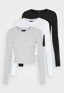 Even&Odd Damen 3er PACK - Langarmshirt - Black/white/light Grey -Even&Odd Verkäufe e6d1151a132f4a9fbf97cbd907a28204