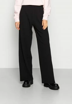 Even&Odd Damen Basic Wide Leg Trousers - Stoffhose - Black