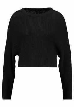Even&Odd Damen CROPPED JUMPER - Strickpullover - Black -Even&Odd Verkäufe e85001ce9542453992838447401a35e8