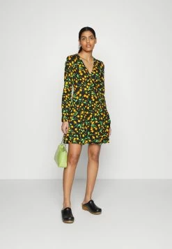 Even&Odd Damen Jerseykleid - Black/orange -Even&Odd Verkäufe e862c1245bca4d5c8a33a9f9ed576b0d