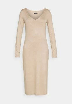 Even&Odd Damen KNIT MAXI V NECK DRESS WITH SLIT - Strickkleid - Camel -Even&Odd Verkäufe eaf33ee880c544989e677d27f6e1dd6a